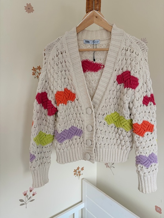 Zara Sweaters - ZARA Chunky knit cardigan - sweater colorblock - Small
